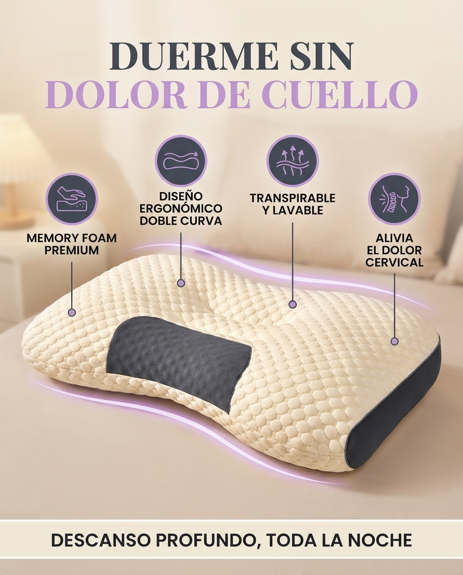 Almohada Cervical Ergonómica — Adiós al Dolor de Cuello